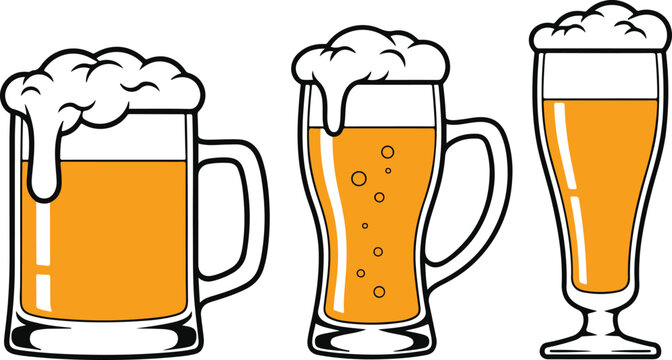 glass of beer vector illustration