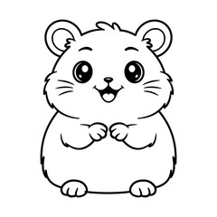 Obraz premium Cute hamster character Line art for coloring book