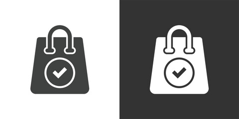 Secure Shopping icon. Solid glyph series icon