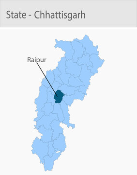 Raipur-Chhattisgarh_Map_Chhattisgarh detailed map illustration graphic for educational reference, geographic visualization, design layouts, presentati