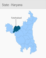 Obraz premium Fatehabad-Haryana Map_Haryana detailed map illustration graphic for educational reference, geographic visualization, design layouts, presentations, di