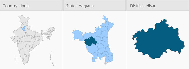 Obraz premium Hisar City Map_Haryana detailed map illustration graphic for educational reference, geographic visualization, design layouts, presentations, digital m