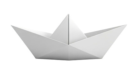 Minimalist White Paper Boat