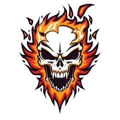 Obraz premium flaming skull with wings