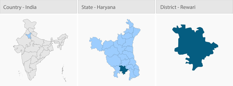 Rewari City_Haryana detailed map illustration graphic for educational reference, geographic visualization, design layouts, presentations, digital medi
