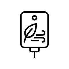 Air purifier with leaf, linear icon. Clean air, atmosphere quality, climate control and environmental health. Line with editable stroke