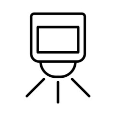 Motion sensor detector, linear icon. Home security system, automated lighting, and infrared monitoring. Line with editable stroke