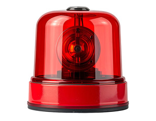 Bright red flashing beacon, warning light, emergency signaling device, transparent dome