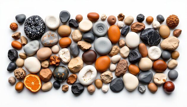 Collection Natural Earth Materials White Background