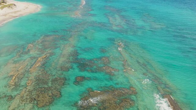 Aerial Shot Over Cabo Pulmo National Park, Mexico's Baja California Peninsula