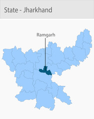 Obraz premium Ramgarh-Jharkhand_Map detailed map illustration graphic for educational reference, geographic visualization, design layouts, presentations, digital me
