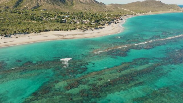 Aerial Shot Over Cabo Pulmo National Park, Mexico's Baja California Peninsula