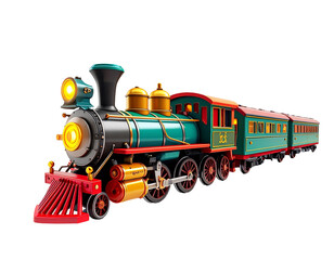 Vintage steam train, emerald green with gold accents