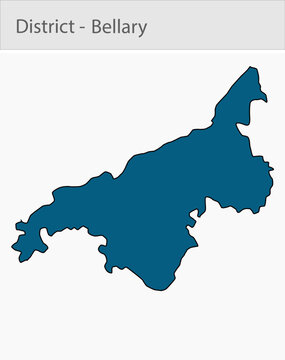 Bellary_Map detailed map illustration graphic for educational reference, geographic visualization, design layouts, presentations, digital media and pr