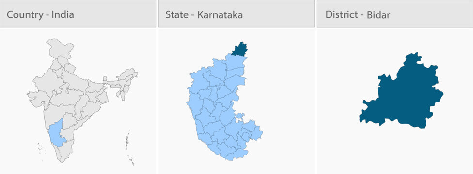 Bidar_Map_vector detailed map illustration graphic for educational reference, geographic visualization, design layouts, presentations, digital media a