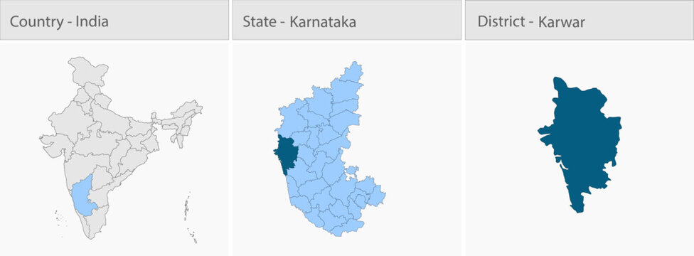 Karwar_Map_vector detailed map illustration graphic for educational reference, geographic visualization, design layouts, presentations, digital media