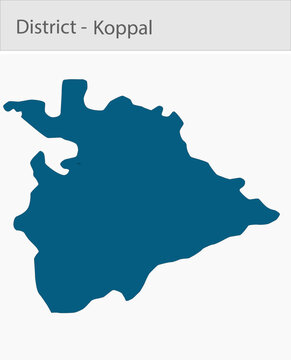Koppal_Map detailed map illustration graphic for educational reference, geographic visualization, design layouts, presentations, digital media and pri