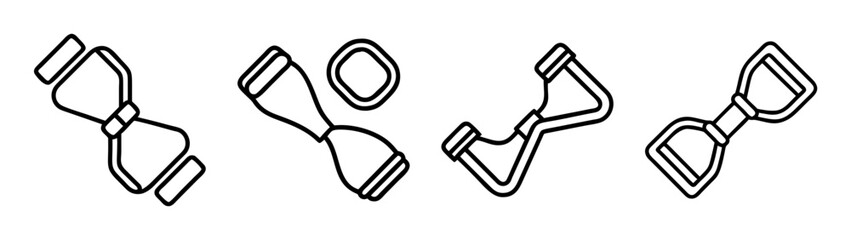 Collection of modern electric hoverboard outline icons and designs