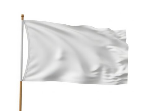 Elegant white flag fluttering in the wind