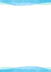 水彩の海の背景フレームイラスト　南国・エメラルドグリーン
