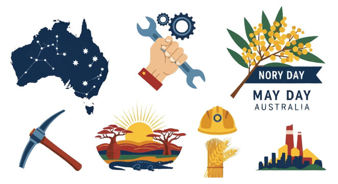 Norry Day and May Day Australia Celebration Flat