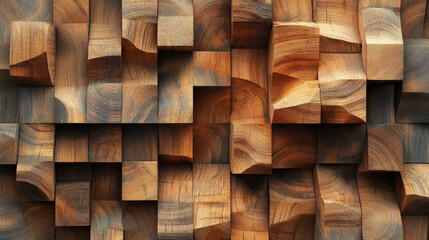A close-up view of a wooden wall with a unique 3D texture