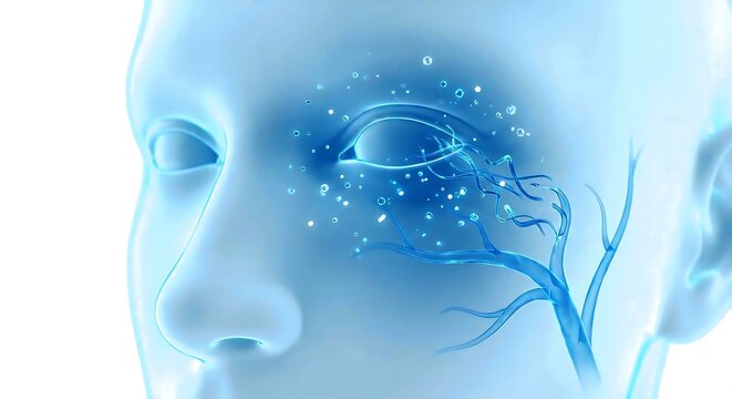 Parasitic infection eye concept medical illustration