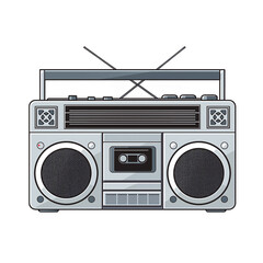 Obraz premium Retro Boombox Cassette Player 80s Style