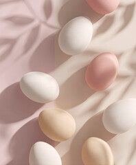 Pastel Easter Eggs Minimal Background &ndash; AI Generative