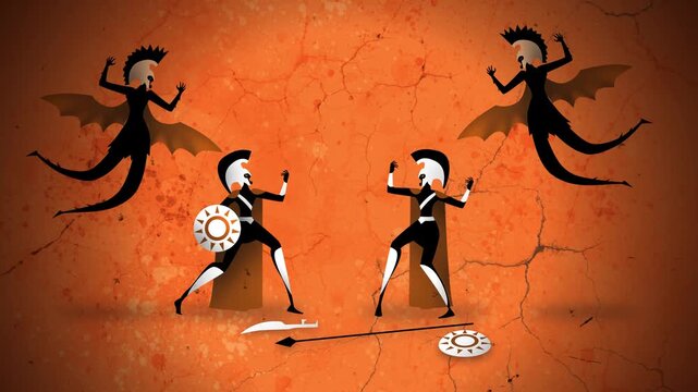 phobos and deimos terrifying greek soldiers