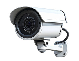 White surveillance camera with adjustable mount and infrared LEDs