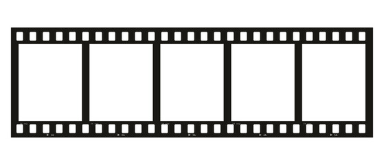 Minimal 35mm Film Strip Template with Five Empty Frames