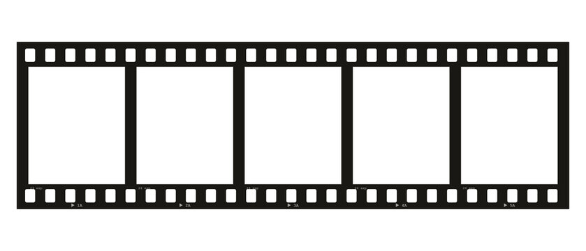 Minimal 35mm Film Strip Template with Five Empty Frames
