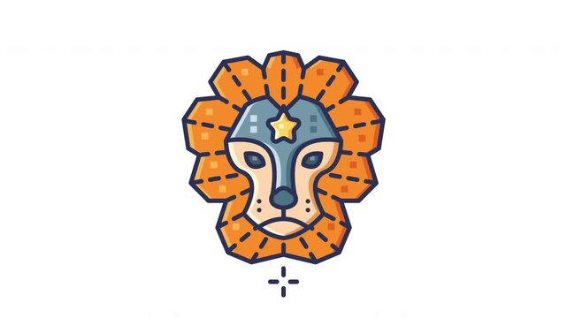 Leo Animated Icon. Seamless Looping