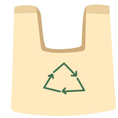 paper bag sustainable, recycle, green, environment, biodegradable, reusable, ecologyon a white background