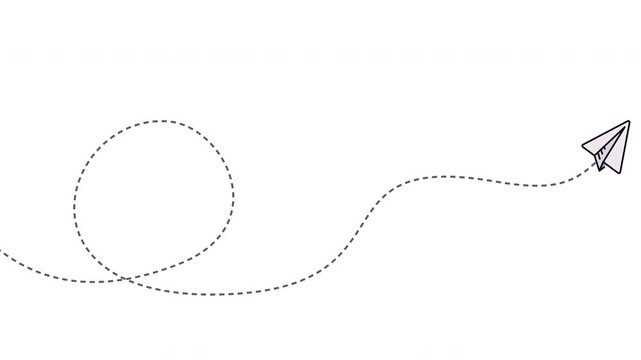 Flying paper plane isolated with transparency alpha channel