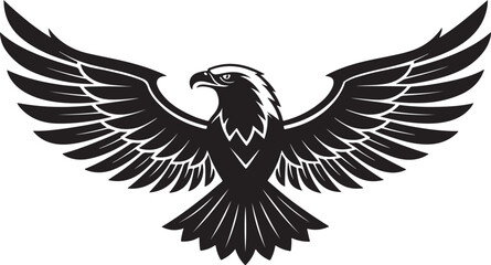 Fototapeta premium Elegant Eagle Silhouette Logo – Modern Black Minimal Icon Art & Illustration