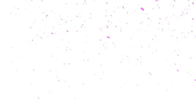 Pink confetti animation gently falling and bursting, festive celebration overlay with soft particles, seamless loop, alpha transparent background, clean modern look, perfect for events use.