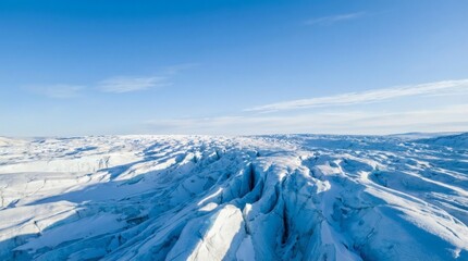 Naklejka premium Snowy Mountain Landscape with Blue Sky.