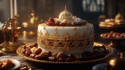 cake with dates on Ramadan cake