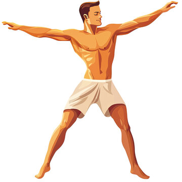 An illustration of a male aerobic gymnastics athlete