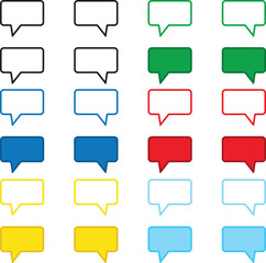 set of colorful speech bubbles