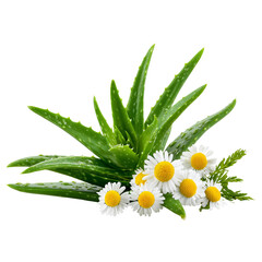 Aloe Vera and Chamomile Flowers