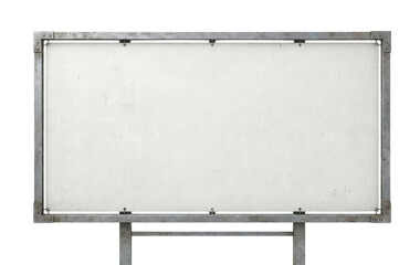 Obraz premium Grunge industrial metal billboard frame isolated. Outdoor advertising banner mockup.