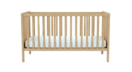 Modern Wooden Crib with White Mattress