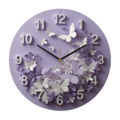 Decorative wall clock with butterflies and flowers