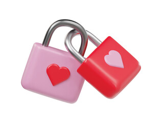 3d valentine celebration lock icon
