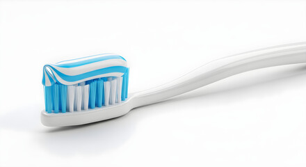 Toothbrush with Toothpaste Isolated on White Background