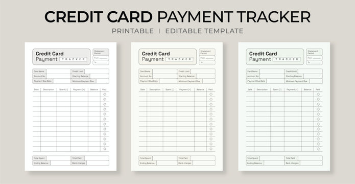 Credit Card Payment Tracker &ndash; Printable Planner for Tracking Card Balances and Payments