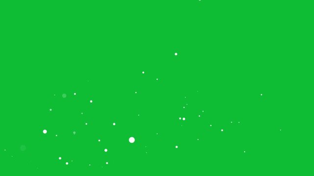 Snow and dust particles flying on a green screen background. Snow Flying Down, abstract overlay effect 4k.